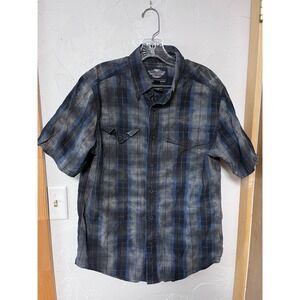 Harley Davidson Motorcycles Men's Plaid Short Sleeve Button Up Shirt Size M
